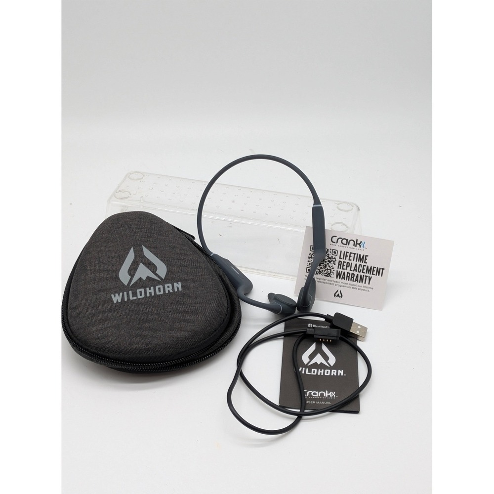 Wildhorn Crank Bone Conduction Bluetooth Headphones w/ Case Charger Manual